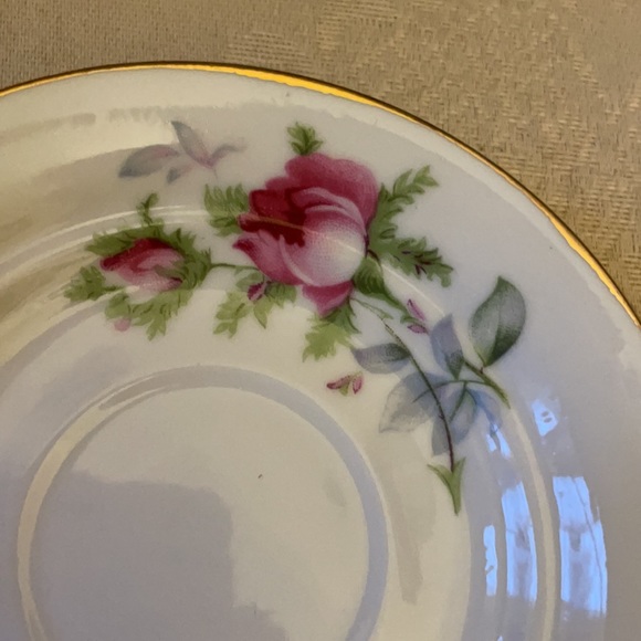 Lefton hand-painted rose pattern porcelain demitasse espresso tea cup saucer set - Picture 9 of 12
